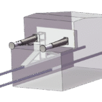 Custom crane buffer system with dual hydraulic cylinders for shock absorption