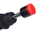 Urethane striker cap for industrial shock absorber providing durability and impact protection