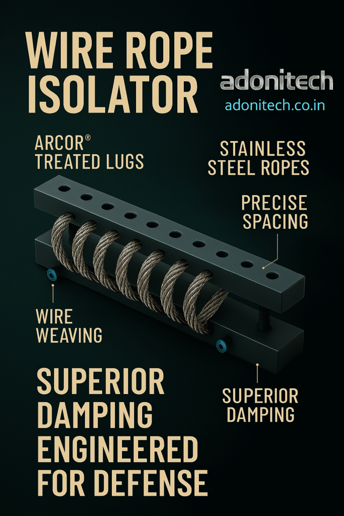 Wire rope isolator with stainless steel ropes and superior damping engineered by Adonitech